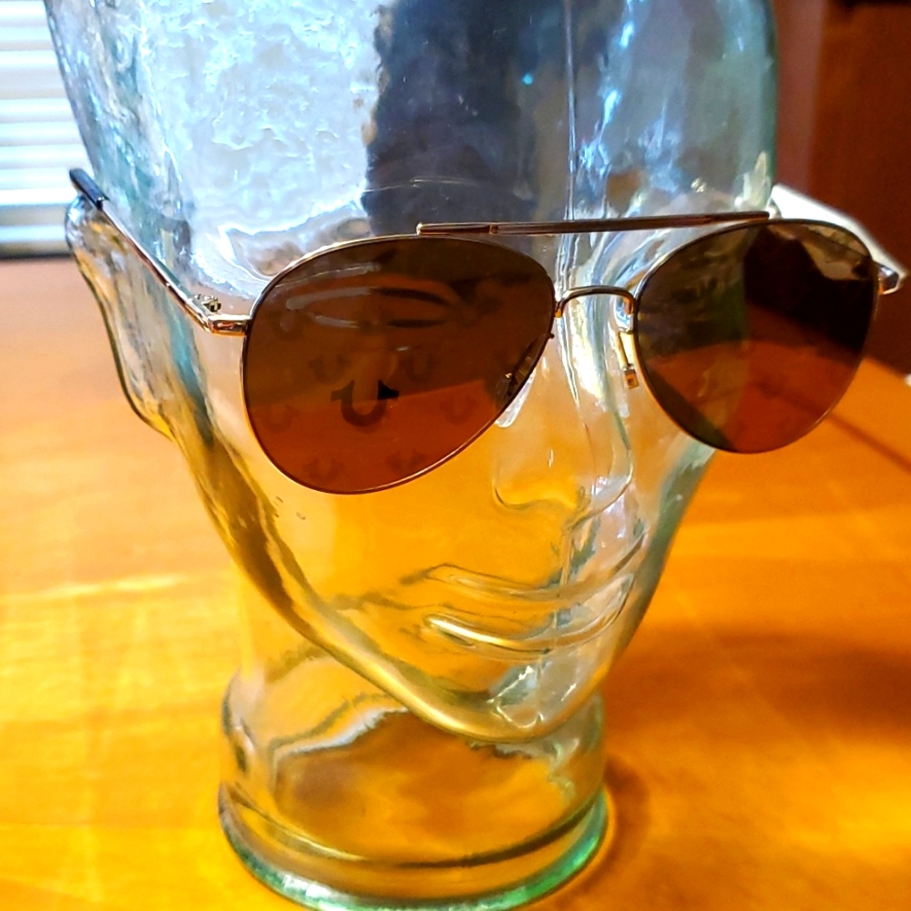 NWT True Religion Gold Sunglasses - TR4103